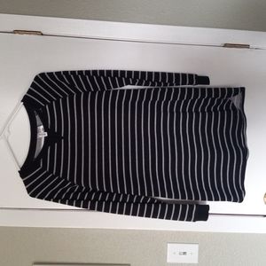 Divided black/white strip knit top sz XS